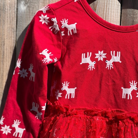Hanna Andersson Reindeer Print Tulle Overlay Dress - Picture 8 of 9